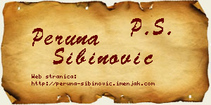Peruna Sibinović vizit kartica